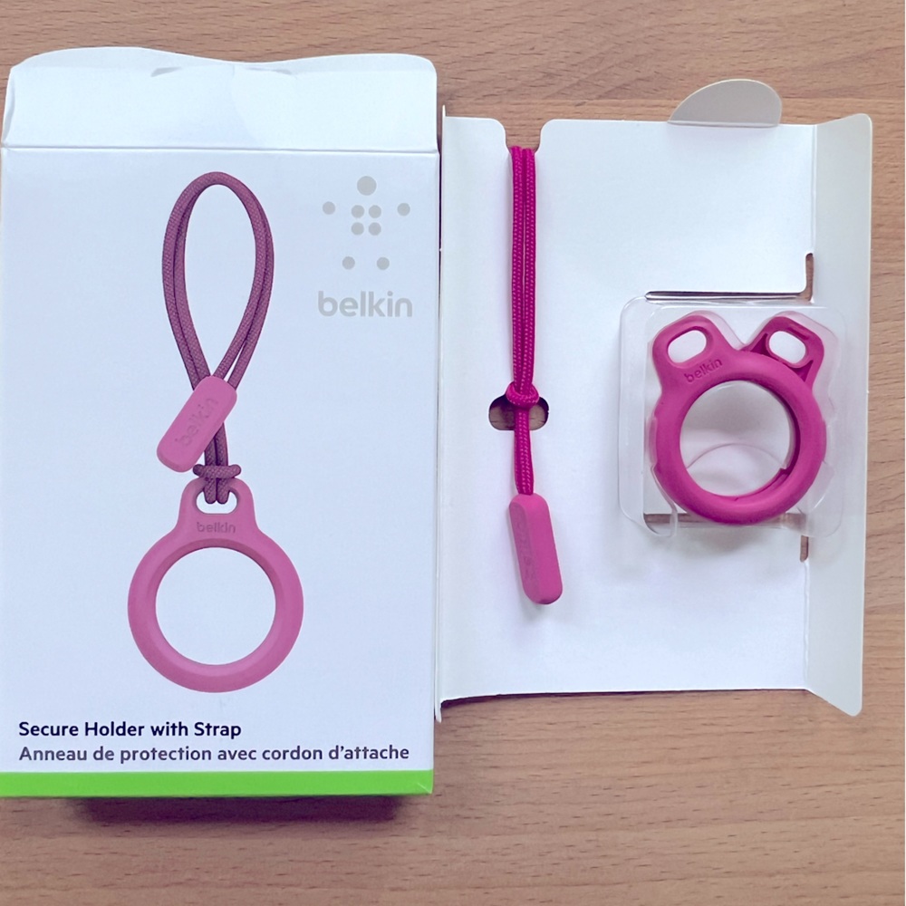 NWT Belkin Secure Holder with Strap for AirTag in pink
